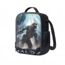 Halo Master Chief 10" Kids School Travel Insulated Lunch Bag Box Black #02