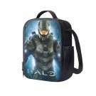 Halo Master Chief 10" Kids School Travel Insulated Lunch Bag Box Black #06