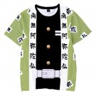 Demon Slayer Anime Gyomei Himejima Kids Short Sleeve T-Shirt Clothing Costume 100-150cm E-5524
