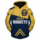 Denver Nuggets Adult Long Sleeve All Over Pullover Hoodie Clothing Size S-4XL