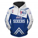 Philadelphia 76ers Sixers Adult Long Sleeve All Over Pullover Hoodie Clothing Size S-4XL