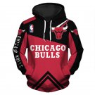 Chicago Bulls Adult Long Sleeve All Over Pullover Hoodie Clothing Size S-4XL