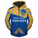 Golden State Warriors Adult Long Sleeve All Over Zipper Hoodie Clothing Size S-4XL