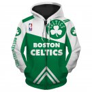 Boston Celtics Adult Long Sleeve All Over Zipper Hoodie Clothing Size S-4XL