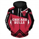 Chicago Bulls Adult Long Sleeve All Over Zipper Hoodie Clothing Size S-4XL