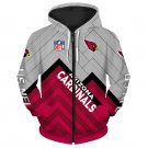 Arizona Cardinals Adult Long Sleeve All Over Zipper Hoodie Clothing Size S-4XL H20521
