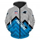 Carolina Panthers Adult Long Sleeve All Over Zipper Hoodie Clothing Size S-4XL H20525
