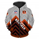 Cincinnati Bengals Adult Long Sleeve All Over Zipper Hoodie Clothing Size S-4XL H20527