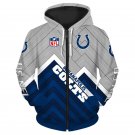 Indianapolis Colts Adult Long Sleeve All Over Zipper Hoodie Clothing Size S-4XL H20534