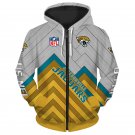 Jacksonville Jaguars Adult Long Sleeve All Over Zipper Hoodie Clothing Size S-4XL H20535
