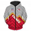 Kansas City Chiefs Adult Long Sleeve All Over Zipper Hoodie Clothing Size S-4XL H20536