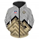 New Orleans Saints Adult Long Sleeve All Over Zipper Hoodie Clothing Size S-4XL H20542