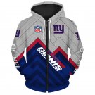 New York Giants Adult Long Sleeve All Over Zipper Hoodie Clothing Size S-4XL H20543