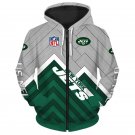 New York Jets Adult Long Sleeve All Over Zipper Hoodie Clothing Size S-4XL H20544