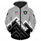 Oakland Raiders Adult Long Sleeve All Over Zipper Hoodie Clothing Size S-4XL H20545