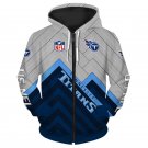 Tennessee Titans Adult Long Sleeve All Over Zipper Hoodie Clothing Size S-4XL H20551