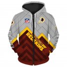 Washington Redskins Adult Long Sleeve All Over Zipper Hoodie Clothing Size S-4XL H20552