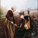 Lithograph Hazy Morn Planting Traditional Gallery Art Print Posters