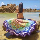 Chic Tassel Indian Tapestry Lotus Printed Bohemian Beach Towel Yoga Blanket