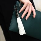 Leather Tassel Micro USB Cable Metal Ring Key Chain Charging Data for Android White