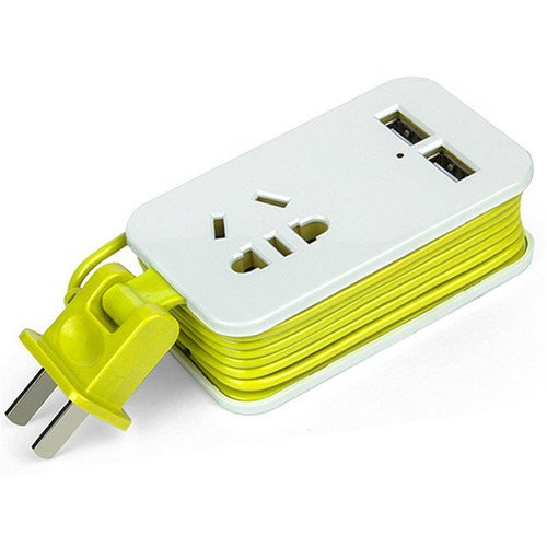 Power Socket USB Plugs Fast Charging Phone Travel With Power Line