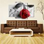 4pcs Modern Huge Wall Art Oil Painting On Canvas Red Rose Unframed Room Decor