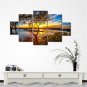 5pcs Modern Huge Wall Art Oil Painting On Canvas Sunset Unframed Room Decor
