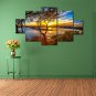 5pcs Modern Huge Wall Art Oil Painting On Canvas Sunset Unframed Room Decor