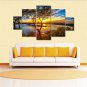 5pcs Modern Huge Wall Art Oil Painting On Canvas Sunset Unframed Room Decor