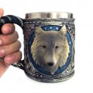 Wolf Drinking Mug Double Wall Stainless Steel 3D Skull Mugs Coffee Cup Mug