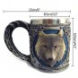 Wolf Drinking Mug Double Wall Stainless Steel 3D Skull Mugs Coffee Cup Mug