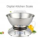 Digital Stainless Steel Kitchen Scale Food Scale With Removable Bowl LCD Display