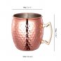 4pcs Stainless Steel Moscow Mule Mug Cup Copper Plated Drinking Hammered Mug
