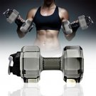 Dumbbell Shaped Sport Water Cup Kettle Fit Drink Gym Bottle 2.5L  Black