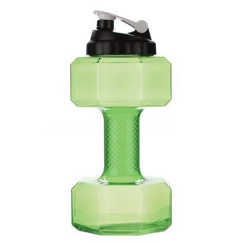 Dumbbell Shaped Sport Water Cup Kettle Fit Drink Gym Bottle 2.5L  Green