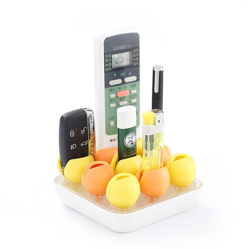 Effect Makeup Organizer Multifunctional Silicone Desktop Cosmetics Storage Box  Orange