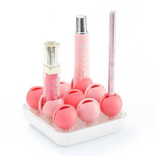 Effect Makeup Organizer Multifunctional Silicone Desktop Cosmetics Storage Box  Red