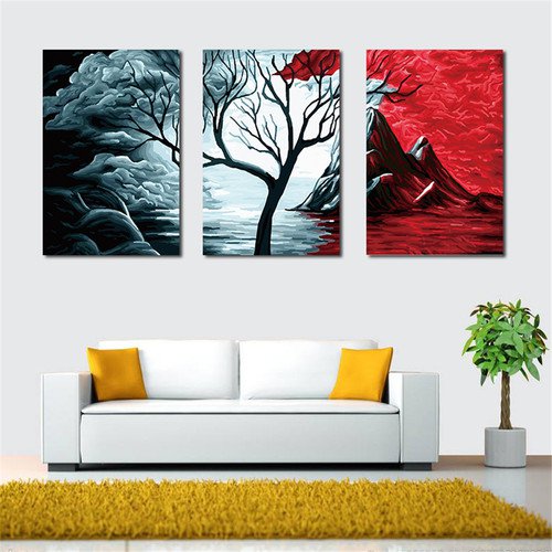 Frameless Huge Wall Art Oil Painting On Canvas Single Tree Home Decor