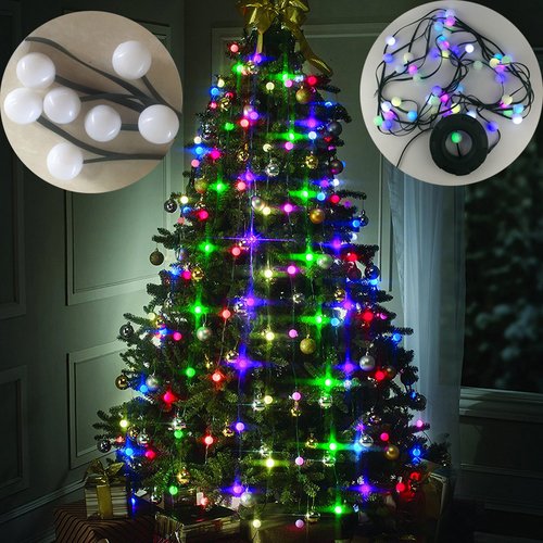 Christmas Tree 64 Lights Decor Hanging Tree LED Multi-Colored Stackable Lights--UK Plug