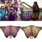 Women Scarf Butterfly Wing Cape Peacock Shawl Wrap Gifts Cute Print Scarves Blue