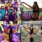 Women Scarf Butterfly Wing Cape Peacock Shawl Wrap Gifts Cute Print Scarves Yellow