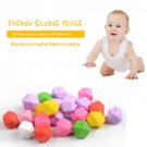 Hexagon Loose Food Silicone Beads Necklace For Baby Teether DIY Bead 20pcs/lot  Multicolor