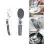 KT 2pcs Portable Kitchen Cleaning Brush Set With Refill Liquid Soap Dispenser