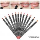 12 Colors Sexy Matte Stick Waterproof Lasting Lip Liner Pencil Set Cosmetics Makeup Tools