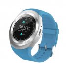 Y1 Smart Watch Bluetooth Phone Mate Sim Card Round Touch Screen for IOS or Android  Blue