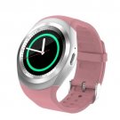 Y1 Smart Watch Bluetooth Phone Mate Sim Card Round Touch Screen for IOS or Android  Pink