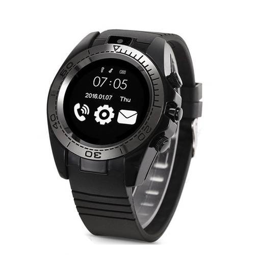 SW007 Bluetooth Smart Watch With Camera Pedometer for Android IOS Phone Black