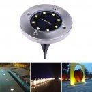 4Packs 8LED Solar Power Disk Lights Under Ground Lawn Lamp Outdoor Garden