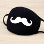 1 2pc Women Men Cotton Face Masks Pattern Solid Black Mask Fashion Cute Half Face Mouth Muffle