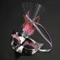Princess Masquerade Plumed Mask Female Luminous Optical Fiber Venice Party Mask Half Face Silver